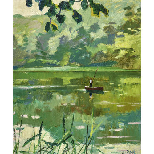 LEO DECK : Angler an einem Bergsee (DOBIASCHOFSKY AUKTIONEN AG)