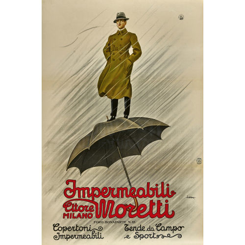 LEOPOLDO METLICOVITZ : 'Impermeabili Ettore Moretti Milano' (DOBIASCHOFSKY AUKTIONEN AG)