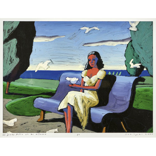 GEORGES SCHWIZGEBEL : 'La jeune fille et les oiseaux' (DOBIASCHOFSKY AUKTIONEN AG)