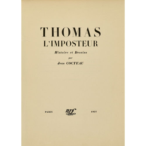 JEAN COCTEAU : 'Thomas l'Imposteur' (DOBIASCHOFSKY AUKTIONEN AG)