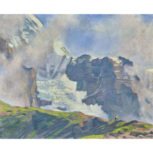 EMIL CARDINAUX : Der Eigergletscher von der Kleinen Scheidegg aus (DOBIASCHOFSKY AUKTIONEN AG)