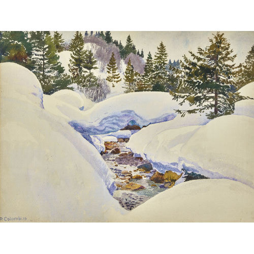 PLINIO COLOMBI : Der Geilsbach im Winter (DOBIASCHOFSKY AUKTIONEN AG)