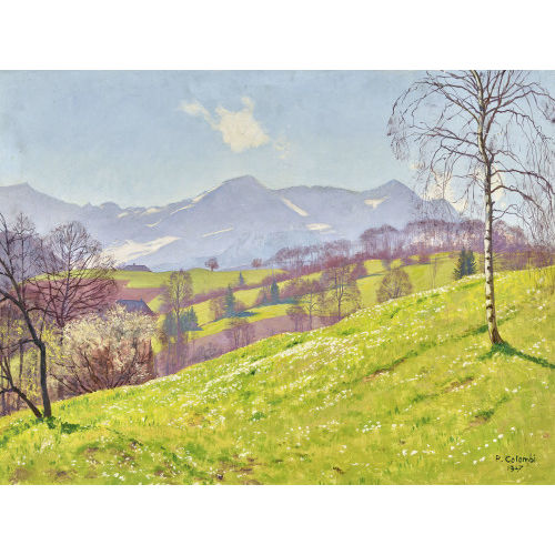 PLINIO COLOMBI : Lauenental mit Blick auf Niesen-, Wild- und Spitzhorn (DOBIASCHOFSKY AUKTIONEN AG)