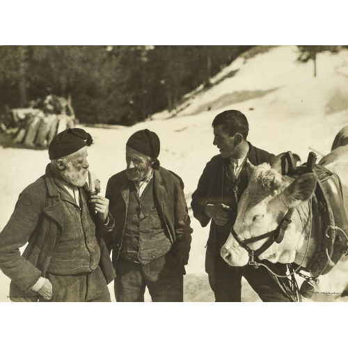 ARNOLD KLOPFENSTEIN : 'Bergbauern von Adelboden' (DOBIASCHOFSKY AUKTIONEN AG)