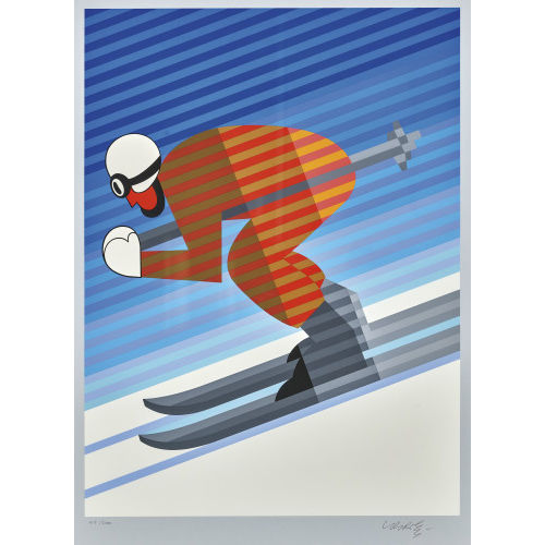 VICTOR VASARELY : Skifahrer (DOBIASCHOFSKY AUKTIONEN AG)