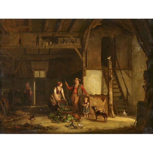 JEAN LOUIS VAN KUYCK : B�uerliche Hofszene (DOBIASCHOFSKY AUKTIONEN AG)