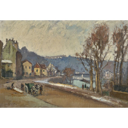 LUCIEN DE MALEVILLE : 'Le d�gel � Bougival (Seine-et-Oise)' (DOBIASCHOFSKY AUKTIONEN AG)