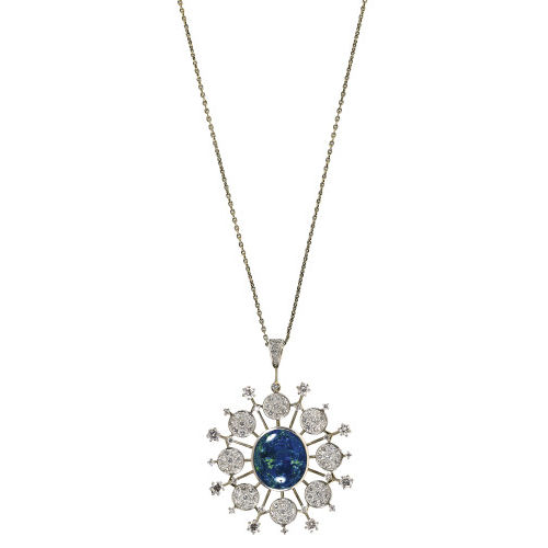 OPAL-BRILLANT-ANH�NGER MIT KETTE : Meinrad Burch-Korrodi, Z�rich, um 1950-1960 (DOBIASCHOFSKY AUKTIONEN AG)