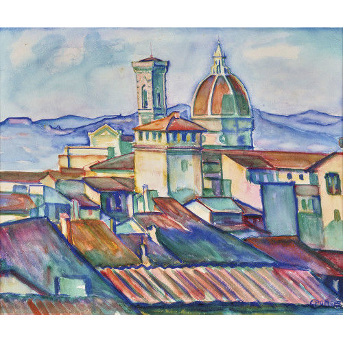 CLARA PORGES : Blick auf die D�cher von Florenz (DOBIASCHOFSKY AUKTIONEN AG)