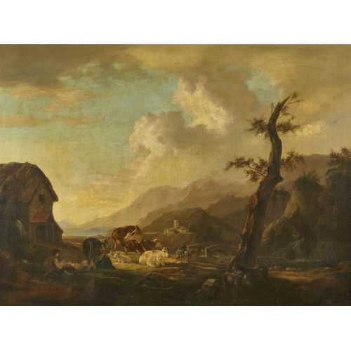PHILIPP JAKOB II LOUTHERBOURG : Idyllische Hirtenszene (DOBIASCHOFSKY AUKTIONEN AG)