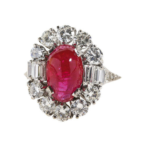RUBIN-DIAMANT-RING : (DOBIASCHOFSKY AUKTIONEN AG)