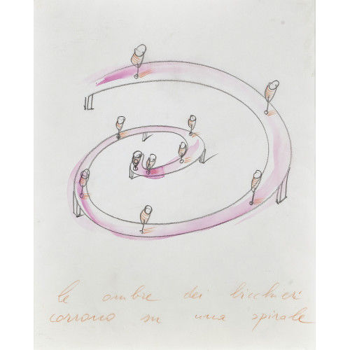 MARIO MERZ : 'Le ombre dei bicchieri corrono su una spirale' (DOBIASCHOFSKY AUKTIONEN AG)
