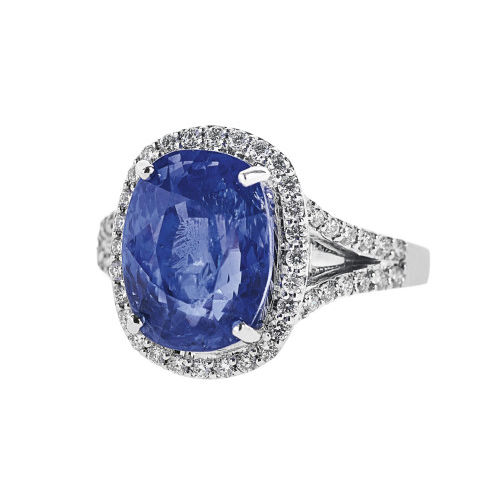 SAPHIR-BRILLANT-RING : (DOBIASCHOFSKY AUKTIONEN AG)