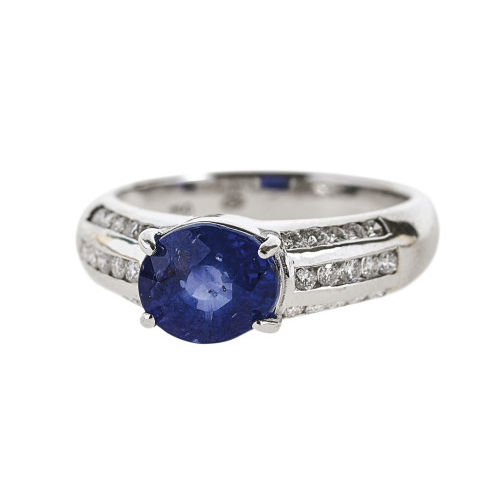 SAPHIR-BRILLANT-RING : (DOBIASCHOFSKY AUKTIONEN AG)