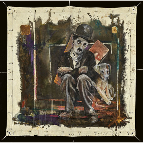 ROLF KNIE : Charlie Chaplin mit Hund Scraps in 'Ein Hundeleben' (DOBIASCHOFSKY AUKTIONEN AG)