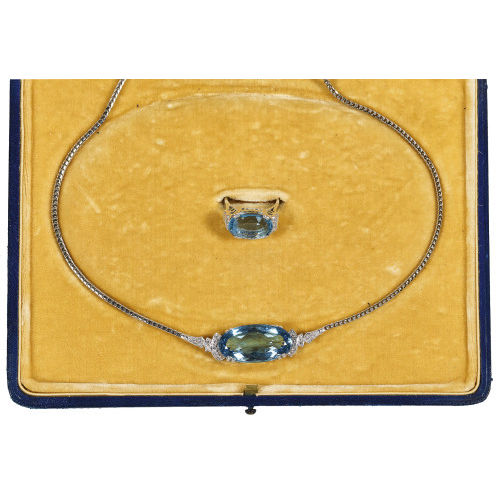 AQUAMARIN-DIAMANT-SET : (DOBIASCHOFSKY AUKTIONEN AG)