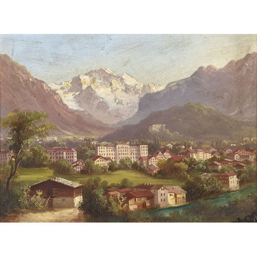 19. JH. SCHWEIZ : Interlaken mit Jungfrau (DOBIASCHOFSKY AUKTIONEN AG)