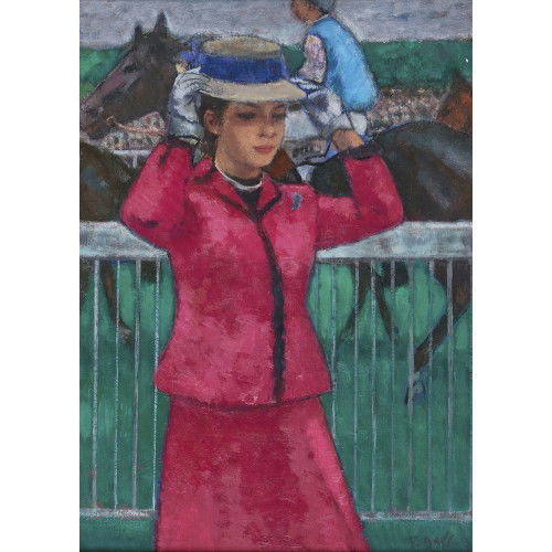 FRANOIS GALL : Femme aux courses hippiques  Auteuil (DOBIASCHOFSKY AUKTIONEN AG)