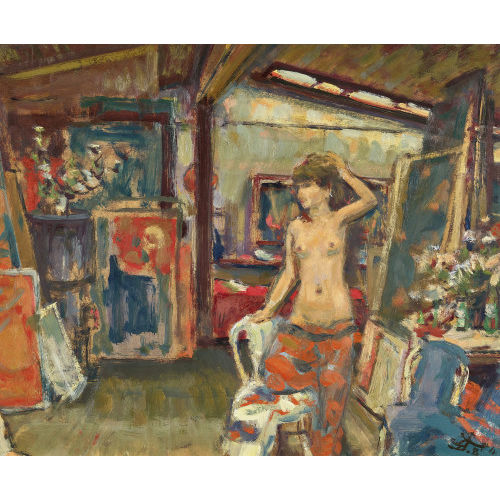 ERNST M�LLER ERLACH : Weiblicher Akt im K�nstleratelier (DOBIASCHOFSKY AUKTIONEN AG)
