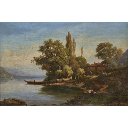 JEAN PHILIPPE GEORGE-JULLIARD : Laveuse au bord de l'eau (DOBIASCHOFSKY AUKTIONEN AG)