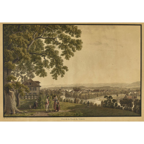 JOHANN JAKOB BIEDERMANN : 'Vue de la Ville de Zurich' (DOBIASCHOFSKY AUKTIONEN AG)