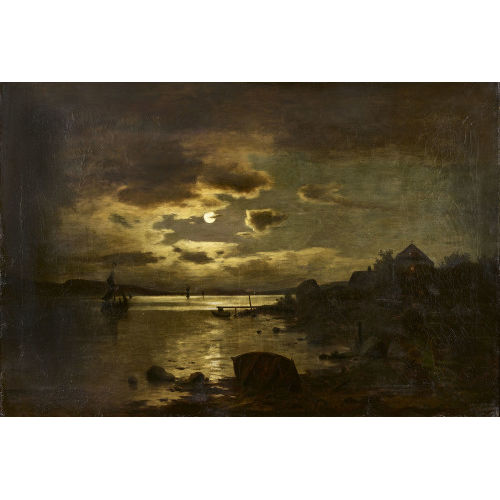 ADOLF CHWALA : Flusslandschaft bei Vollmond (DOBIASCHOFSKY AUKTIONEN AG)