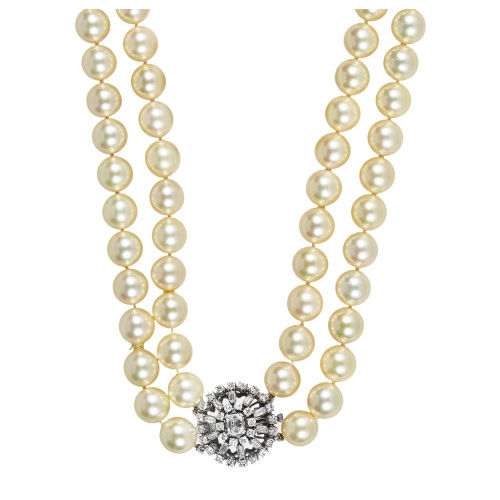 PERLEN-DIAMANT-COLLIER : (DOBIASCHOFSKY AUKTIONEN AG)