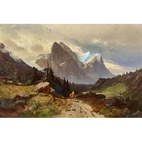 FRIEDRICH ZIMMERMANN : Blick auf Well- und Wetterhorn (DOBIASCHOFSKY AUKTIONEN AG)