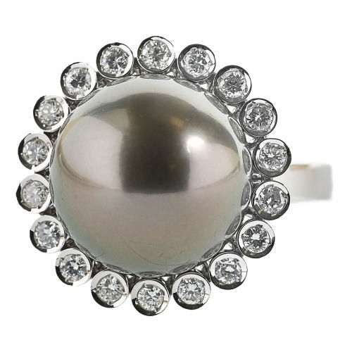 PERLEN-DIAMANT-RING : (DOBIASCHOFSKY AUKTIONEN AG)