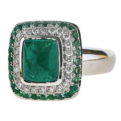 SMARAGD-DIAMANT-RING : (DOBIASCHOFSKY AUKTIONEN AG)