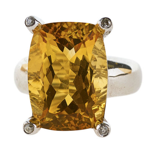 CITRIN-DIAMANT-RING : (DOBIASCHOFSKY AUKTIONEN AG)