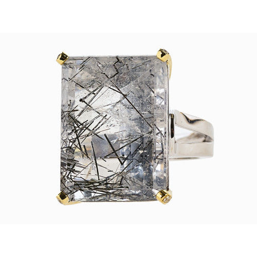 RUTILQUARZ-DIAMANT-RING : (DOBIASCHOFSKY AUKTIONEN AG)