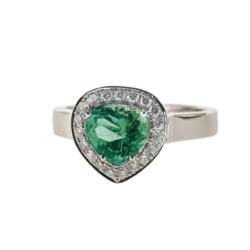 SMARAGD-DIAMANT-RING : (DOBIASCHOFSKY AUKTIONEN AG)
