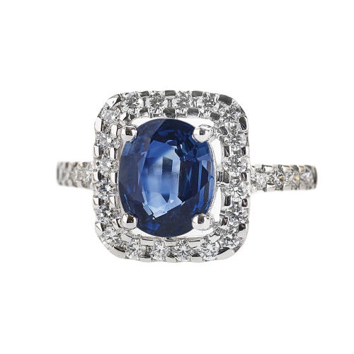 SAPHIR-DIAMANT-RING : (DOBIASCHOFSKY AUKTIONEN AG)