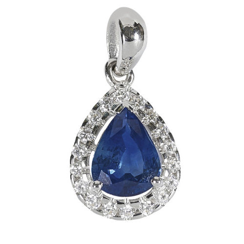 SAPHIR-DIAMANT-ANH�NGER : (DOBIASCHOFSKY AUKTIONEN AG)