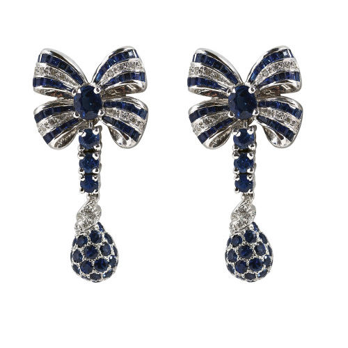 SAPHIR-DIAMANT-OHRH�NGER : (DOBIASCHOFSKY AUKTIONEN AG)