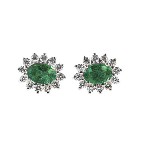 SMARAGD-DIAMANT-OHRSTECKER : (DOBIASCHOFSKY AUKTIONEN AG)