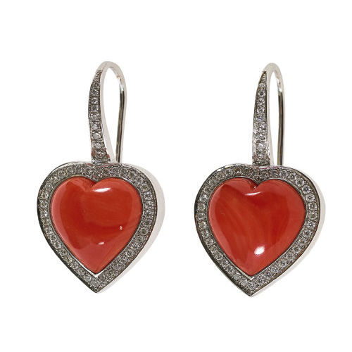 KORALLEN-DIAMANT-OHRH�NGER : (DOBIASCHOFSKY AUKTIONEN AG)
