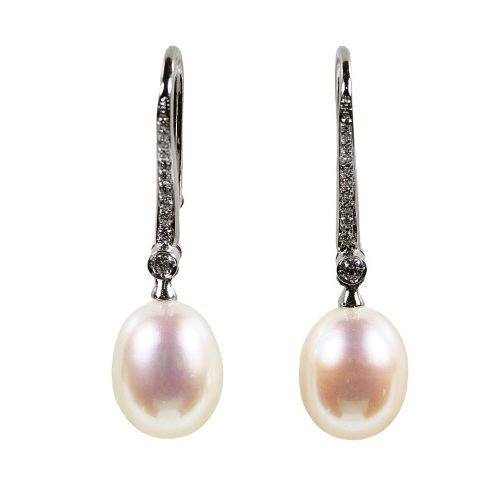 PERLEN-DIAMANT-OHRH�NGER : (DOBIASCHOFSKY AUKTIONEN AG)