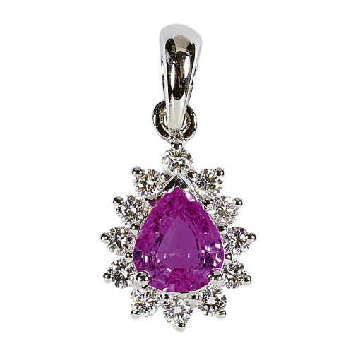 SAPHIR-DIAMANT-ANH�NGER : (DOBIASCHOFSKY AUKTIONEN AG)