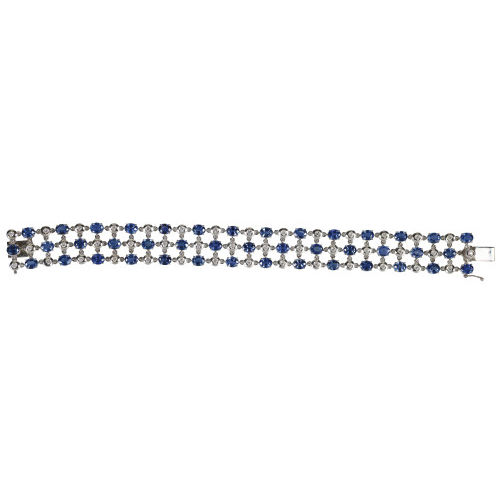 SAPHIR-DIAMANT-BRACELET : (DOBIASCHOFSKY AUKTIONEN AG)