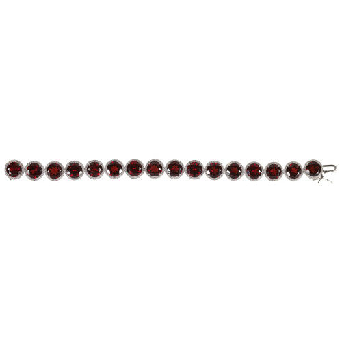 GRANAT-DIAMANT-BRACELET : (DOBIASCHOFSKY AUKTIONEN AG)
