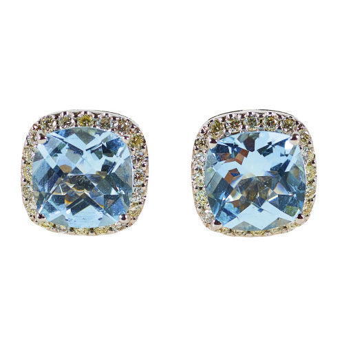 AQUAMARIN-DIAMANT-OHRSTECKER : (DOBIASCHOFSKY AUKTIONEN AG)