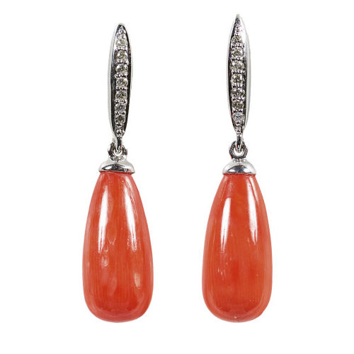 KORALLEN-DIAMANT-OHRH�NGER : (DOBIASCHOFSKY AUKTIONEN AG)