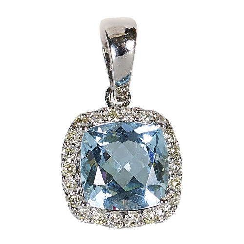 AQUAMARIN-DIAMANT-ANH�NGER : (DOBIASCHOFSKY AUKTIONEN AG)