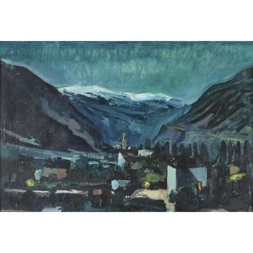 ALBERT NEUENSCHWANDER : 'Vall�e du Rhone dans la nuit' (DOBIASCHOFSKY AUKTIONEN AG)