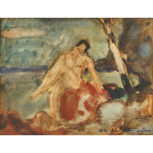 CHARLES L'EPLATTENIER : Femme assise (DOBIASCHOFSKY AUKTIONEN AG)