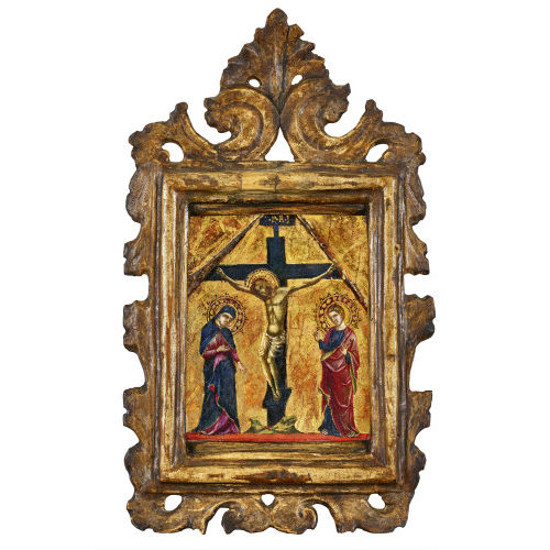 14. JH. VENEZIANISCH : Christus am Kreuz mit Maria und Johannes (DOBIASCHOFSKY AUKTIONEN AG)
