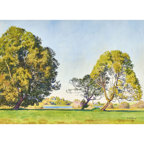 PLINIO COLOMBI : Sommerliche Aarelandschaft (DOBIASCHOFSKY AUKTIONEN AG)