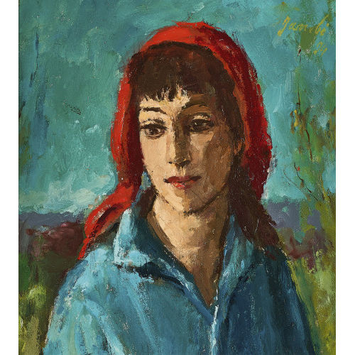 JEANNE) JANEB� (EIGTL. BARRAUD-PELLET : 'Le foulard rouge' (DOBIASCHOFSKY AUKTIONEN AG)